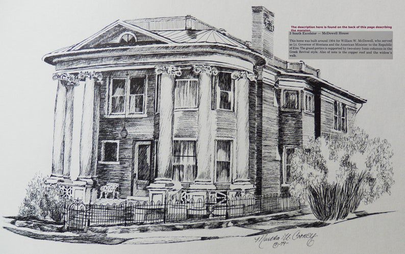 Butte, Montana's Westside Mansions Adult Coloring Book